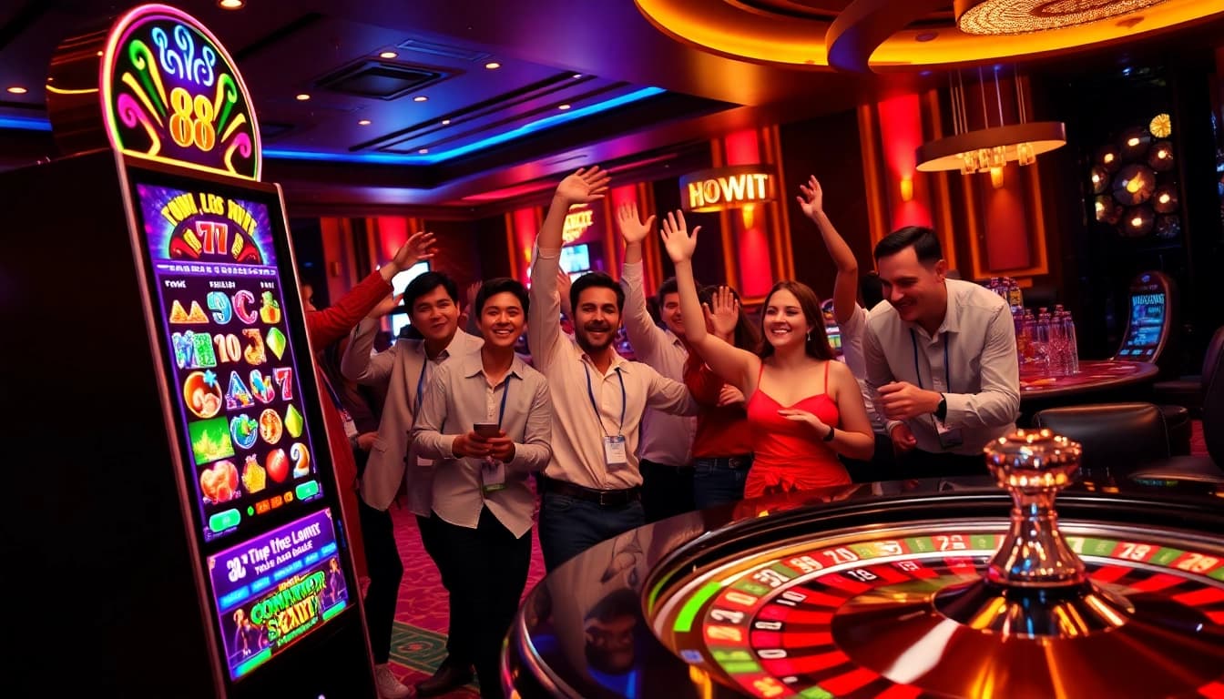 Experience the thrill of slot88 with colorful machines and vibrant casino atmosphere.