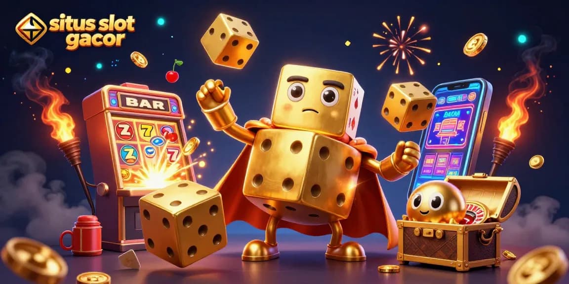 Jelajahi situs slot gacor dengan ilustrasi kartun 3D yang menampilkan karakter dan elemen permainan yang menarik.