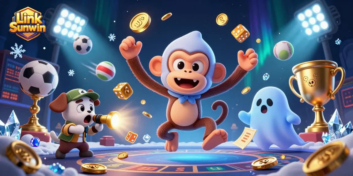 Experience thrilling gameplay with Link Sunwin in this vibrant haunted casino scene packed with gold coins and dynamic action.