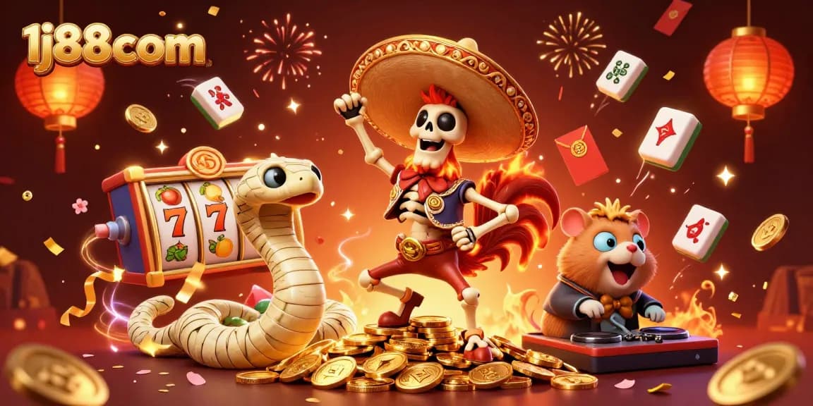 Engage with thrilling wins at 1j88com with a festive atmosphere and vibrant casino illustrations.