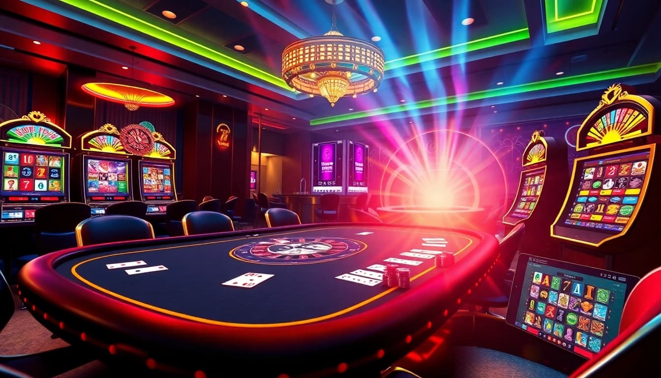 Experience the thrill of bro138 slot with vibrant online gambling elements in a luxury casino atmosphere.