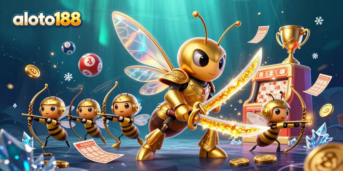 Experience the excitement of aloto188 lottery games with vibrant 3D illustration and dynamic action.