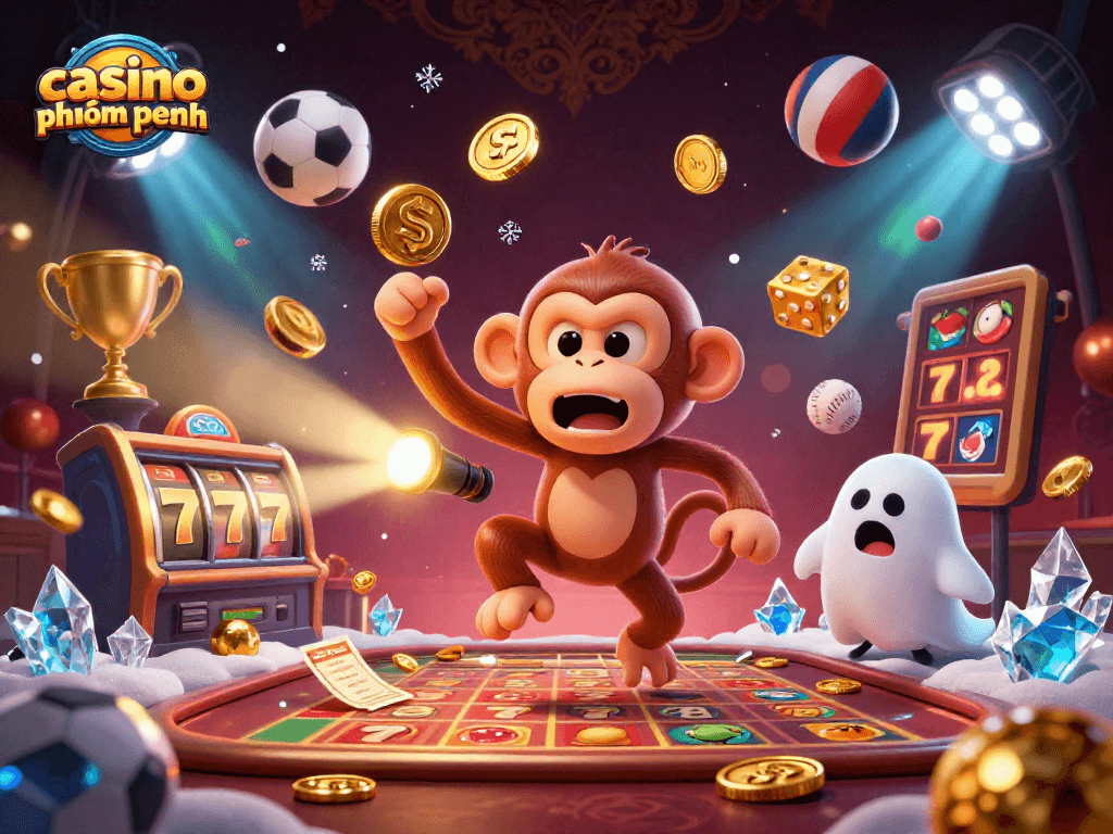 Engage with exciting slot games at casino phnom penh in a haunted casino scene featuring vibrant elements.