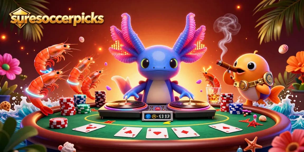 Join the fun with suresoccerpicks in a vibrant, animated online gambling scene!