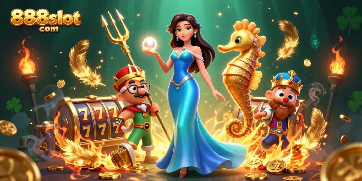 Experience exhilarating gameplay with 888slot com's vibrant slots amidst underwater treasure and action-packed energy.