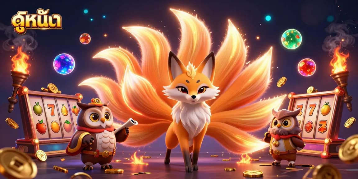Engage with ดูหนังออนไลน์ as a vibrant nine-tailed fox spirit and wise owl create rich casino magic.