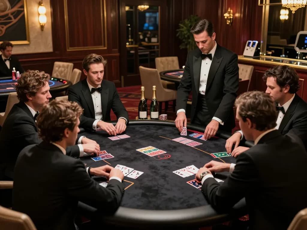 Engaged players at a luxurious VIP poker table showcasing strategies for rik vip gaming