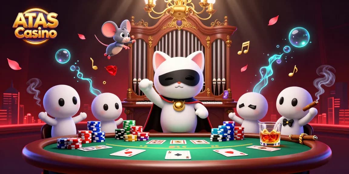 Experience high-stakes action at ATAS Casino with vibrant 3D characters in this lively gambling scene.