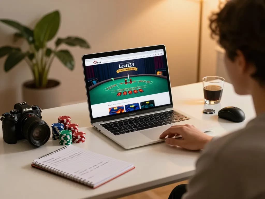 Engaging with live dealer blackjack on the Leci123 site from a cozy home gaming setup