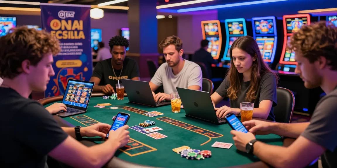 Players enjoying games at credit card casinos at brcs.co.uk with vibrant graphics and promotions.