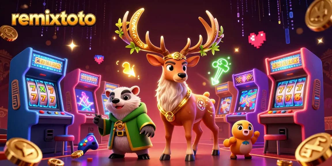 Engage with remixtoto's vibrant online gambling experience through an artistic 3D scene.