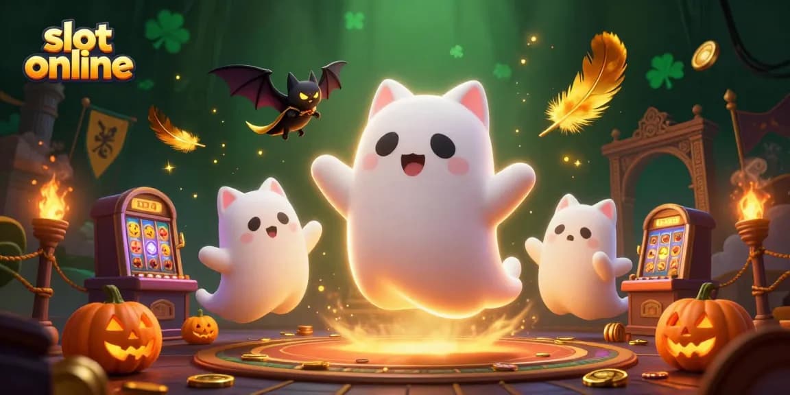 Mainkan slot online di kasino berhantu dengan kucing hantu berkilau bersama kelelawar kecil.