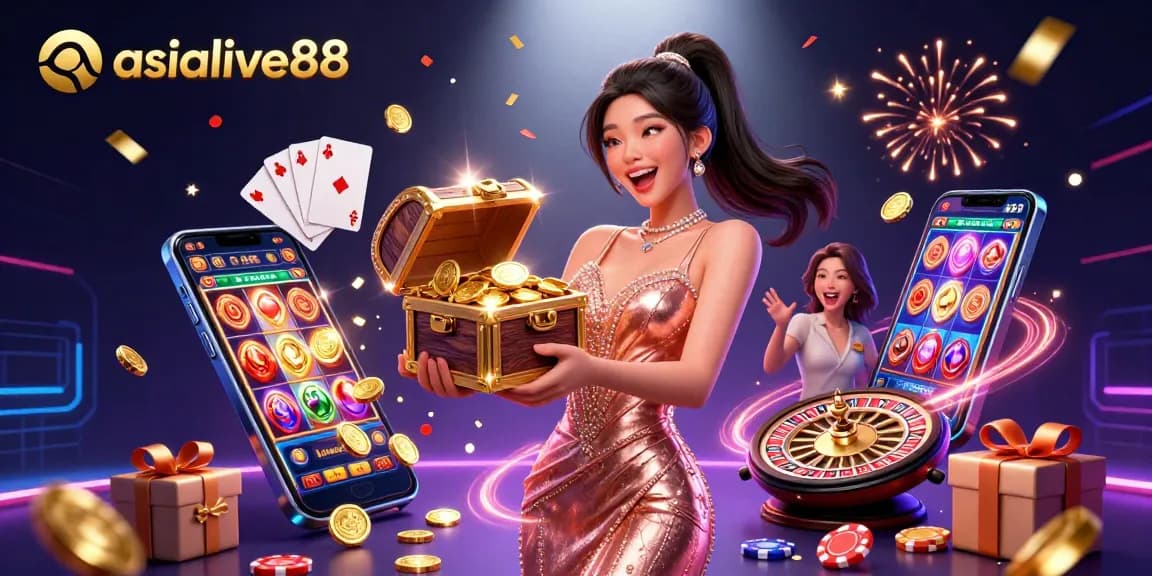 Experience thrilling gameplay at asialive88 with captivating 3D digital illustrations of casinos and treasures.