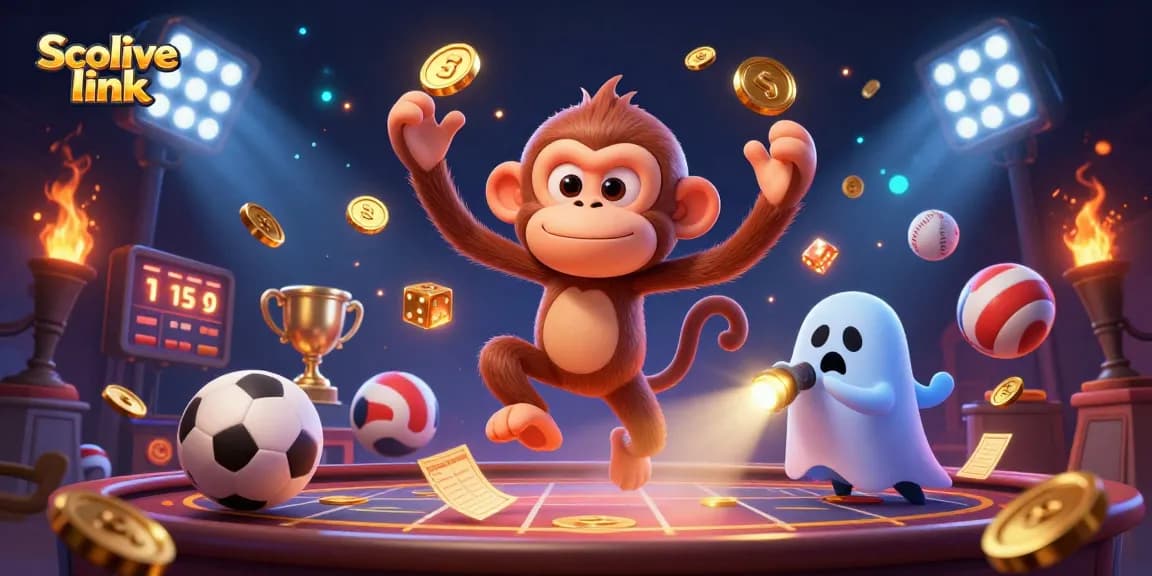 Enjoy a vibrant scene with Socolive link, showcasing dynamic gaming elements and excitement in a haunted casino atmosphere.