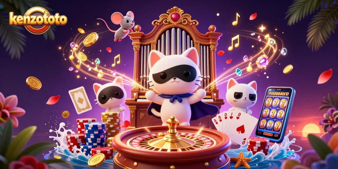 Kenzototo showcases a thrilling casino scene where players can win big, featuring dynamic characters and exciting game elements.