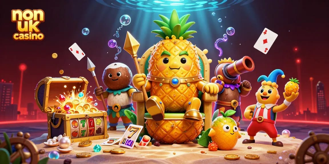 Engage with top non uk casino action featuring vibrant scenes of golden characters and treasures.
