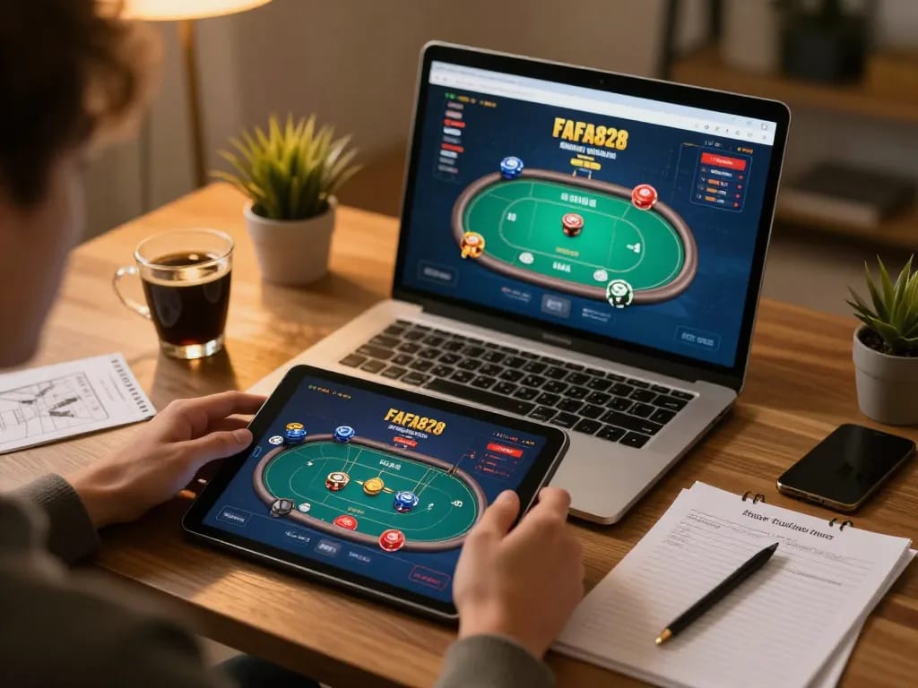 ประสบการณ์การเล่นเกมที่น่าสนใจของ FAFA828 บนแท็บเล็ตพร้อมโน้ตกลยุทธ์อยู่ในมือ