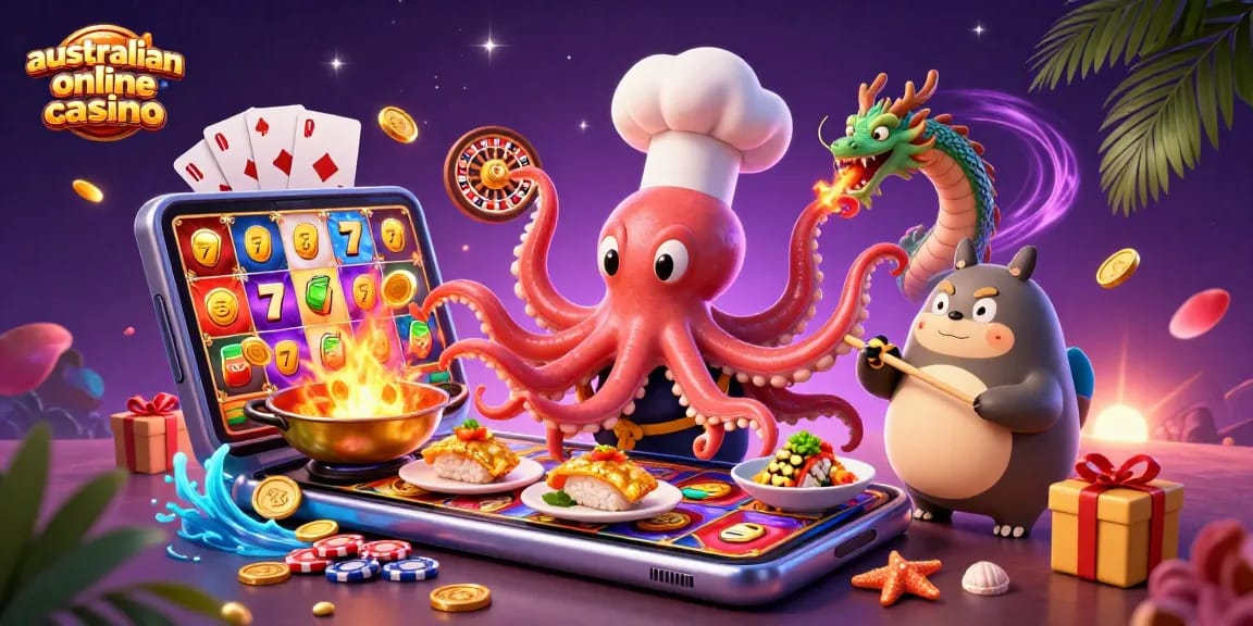 Engage with the vibrant realm of the australian online casino featuring dynamic characters and slot game elements.