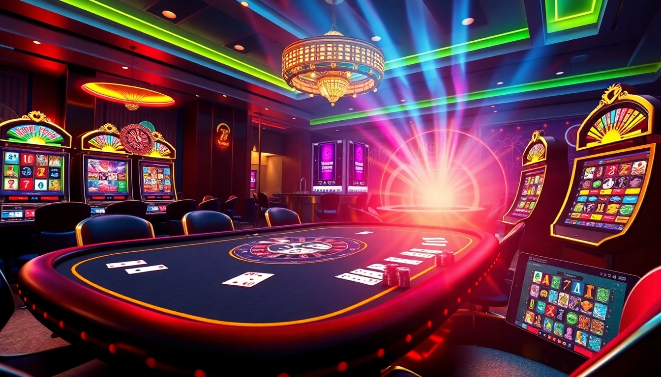 Experience the thrill of bro138 slot with vibrant online gambling elements in a luxury casino atmosphere.