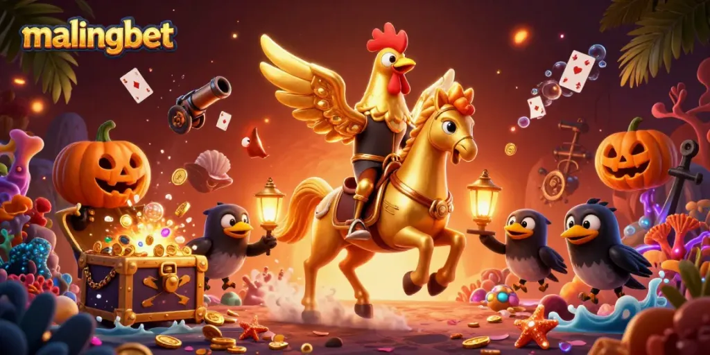 Ai gambar menggambarkan pengalaman bermain slot di malingbet dengan elemen emas dan berkilau.