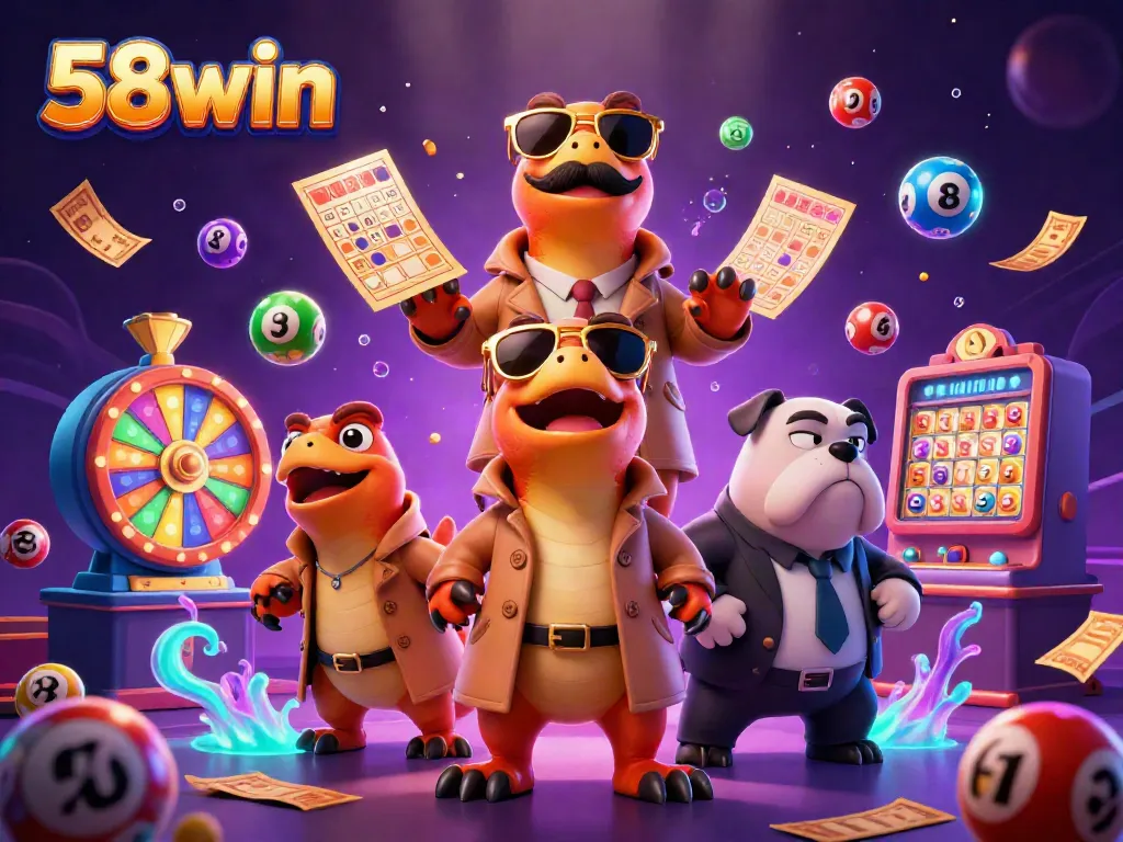 Join the fun with 58win as playful raptors attempt to enter a VIP casino lounge.
