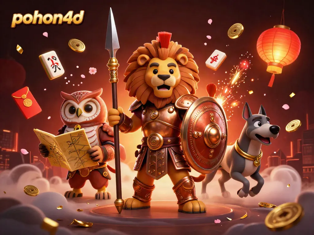 Play and win with pohon4d, featuring exciting game elements in an interactive casino scene.