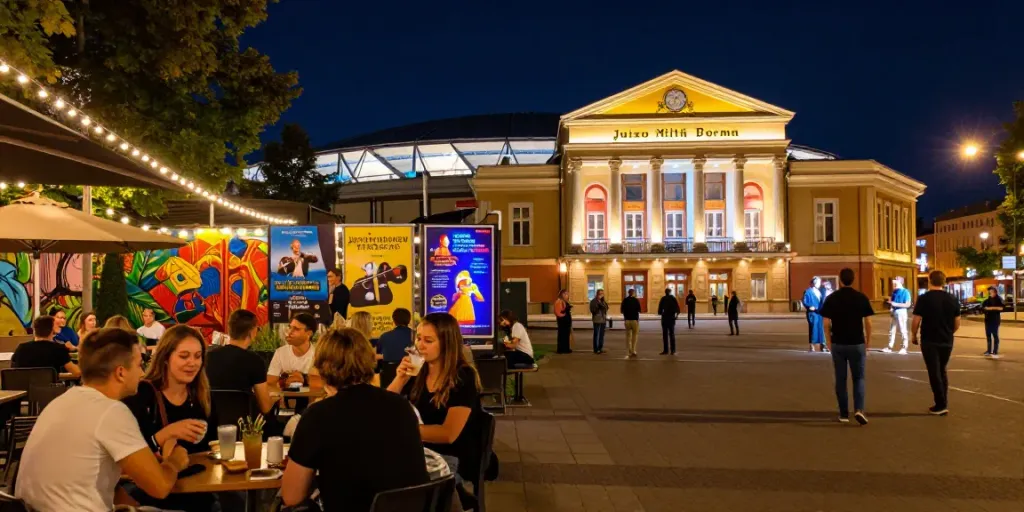 Experience lively nightlife at www.kurpramogauti.lt in Panevėžys with friends and street performances.