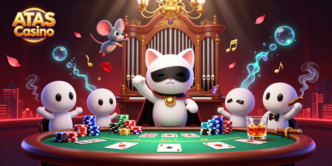 Experience high-stakes action at ATAS Casino with vibrant 3D characters in this lively gambling scene.