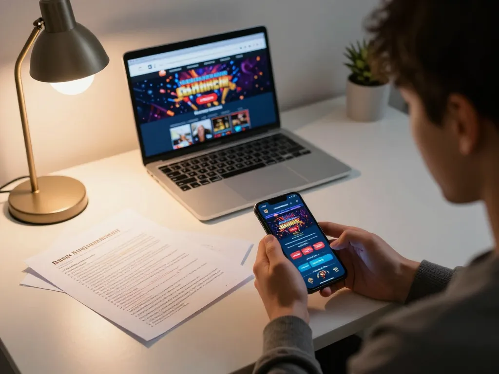 FAFA828 mobile casino gaming on smartphone with strategic planning elements in background