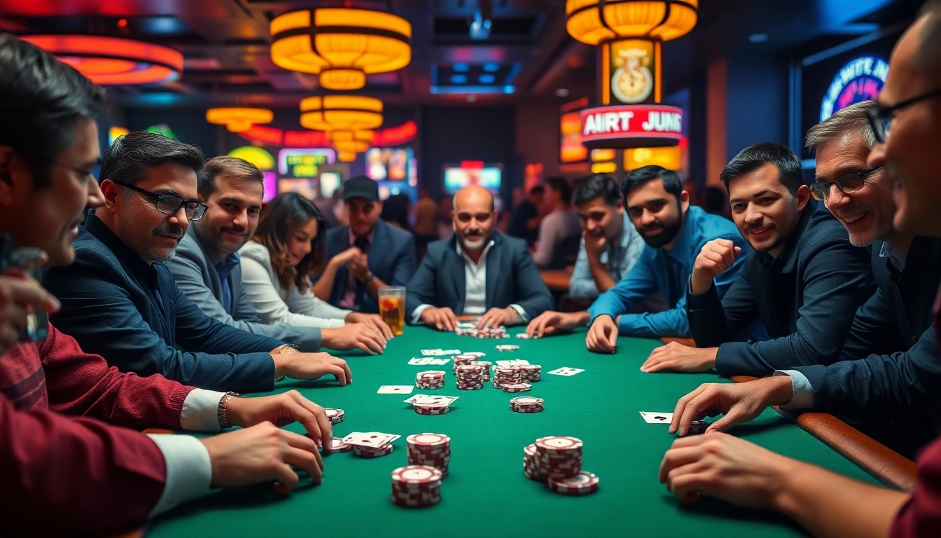 Engage in an exhilarating Poker Game with players showcasing intense strategies and emotions.