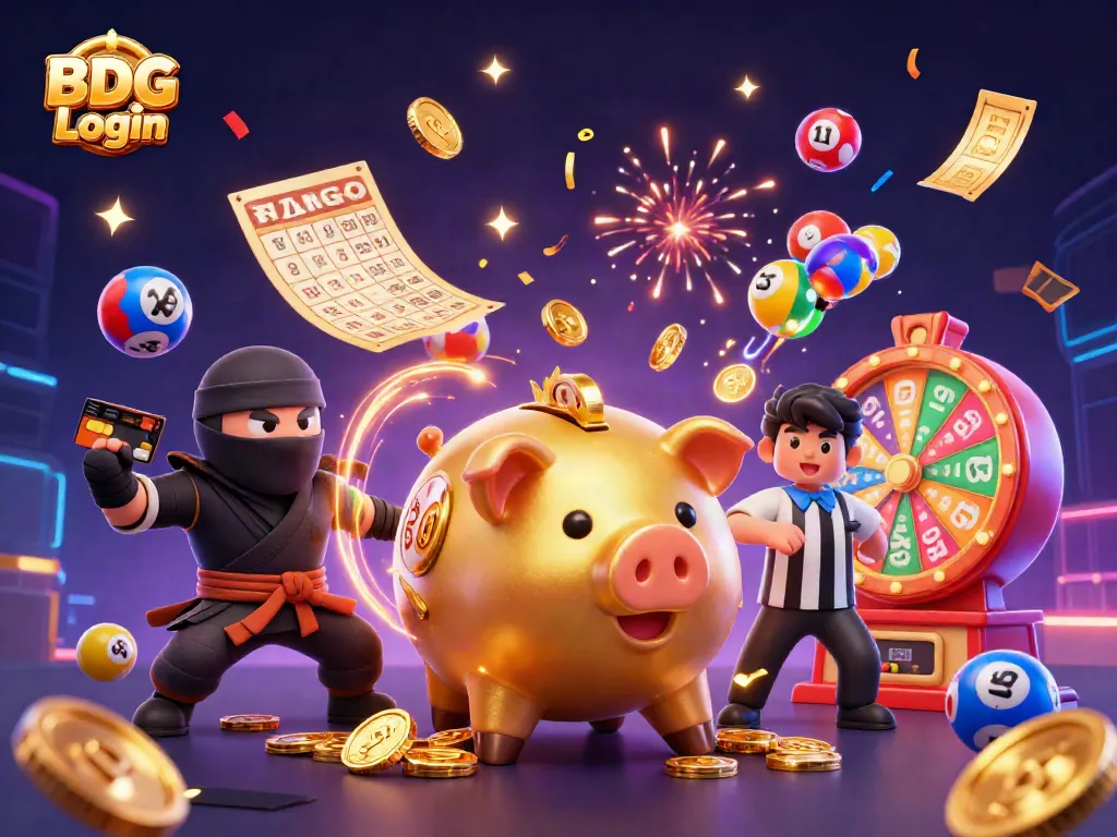 Experience exciting BDG Login fun with a dynamic casino scene showcasing winning games.