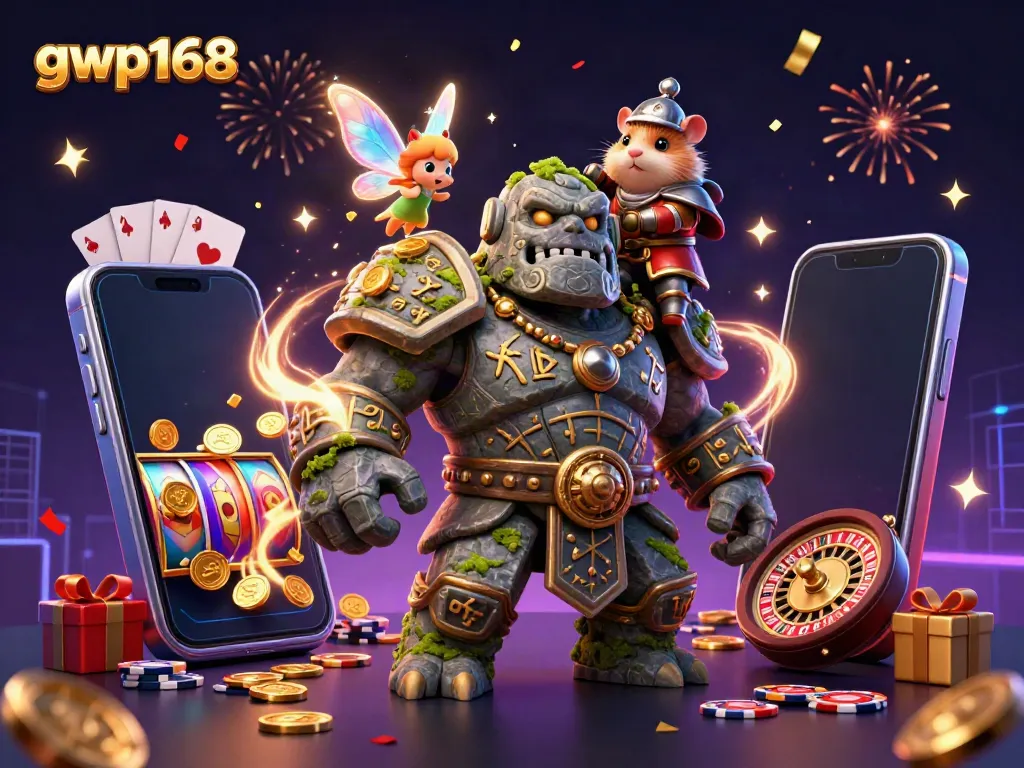GWP168 menyajikan pengalaman bermain kasino langsung dengan elemen magis dalam ilustrasi 3D.