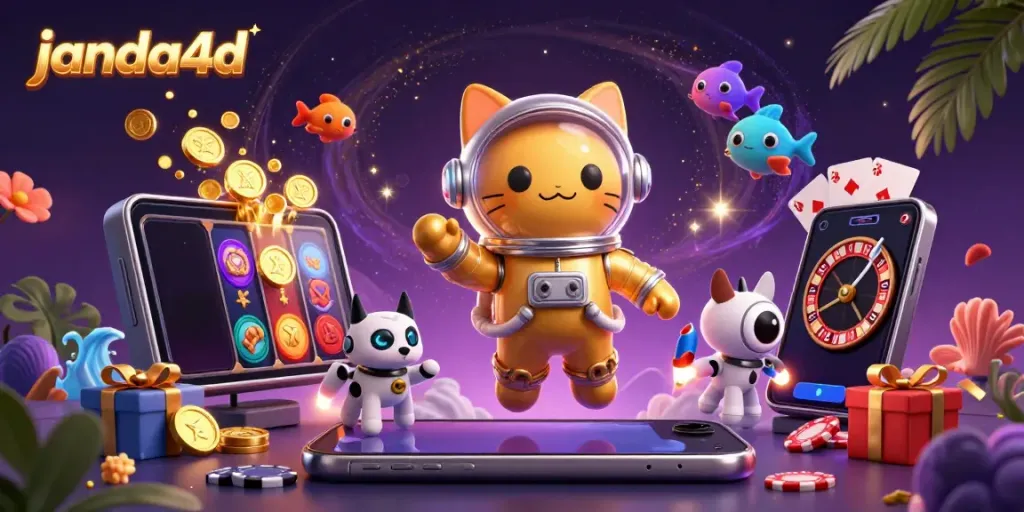 Menangkan slot dengan janda4d dalam gambar ilustrasi kasino futuristik