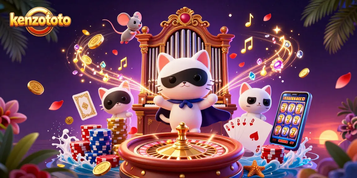 Kenzototo showcases a thrilling casino scene where players can win big, featuring dynamic characters and exciting game elements.
