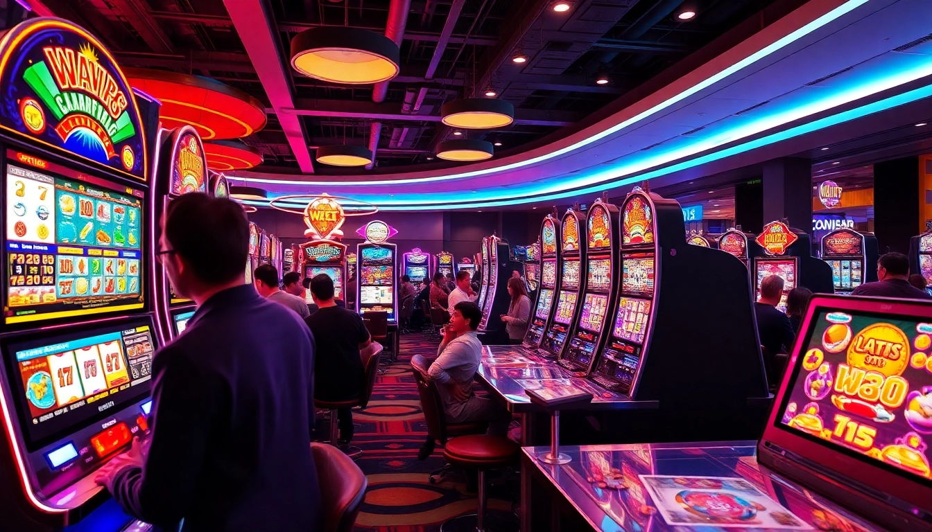 Menangkan di Slot Game dengan mesin slot cerah dan pemain yang antusias.