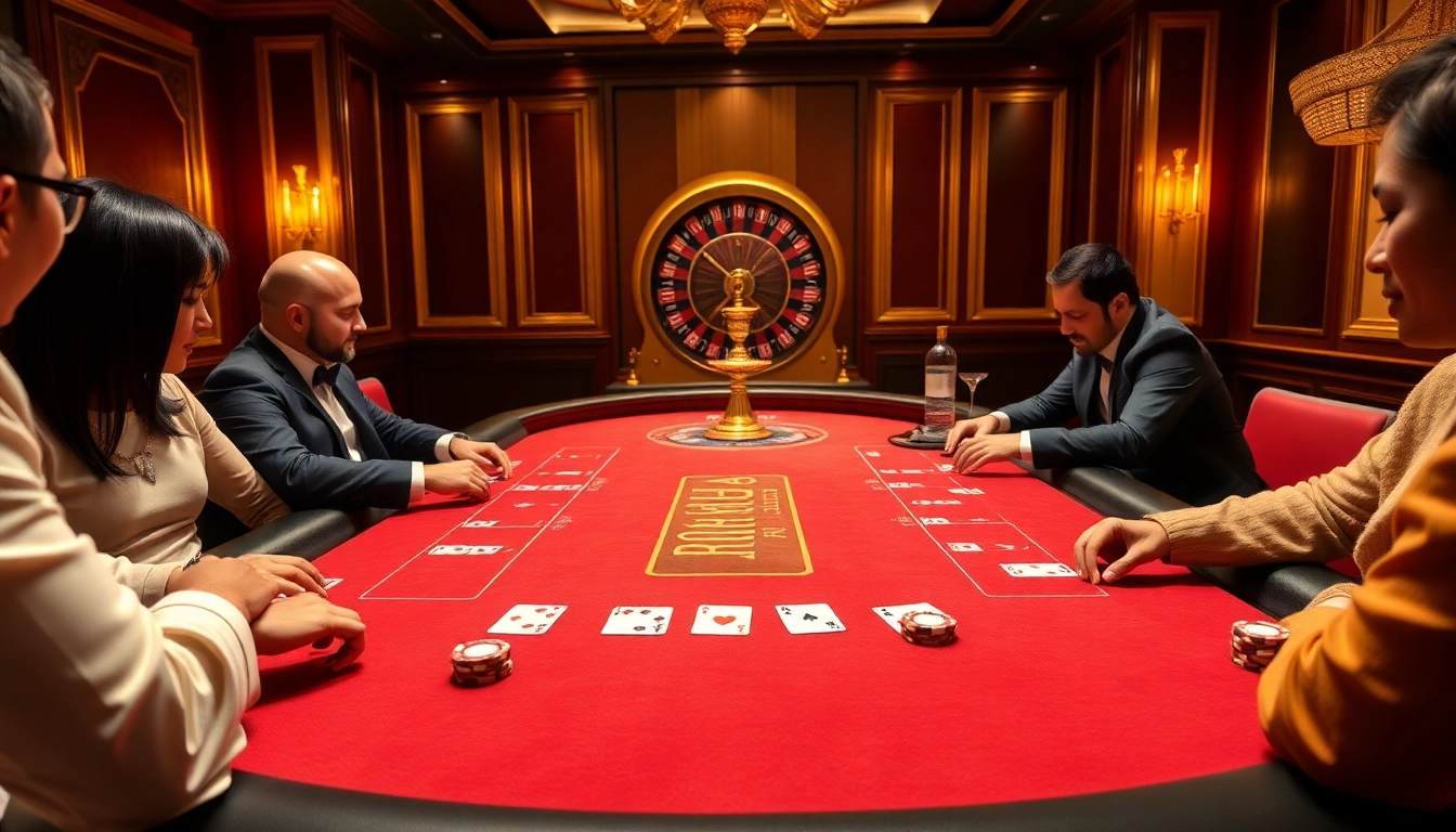 Players enjoying a thrilling game at the NOHU LIVE poker table in an upscale casino atmosphere.