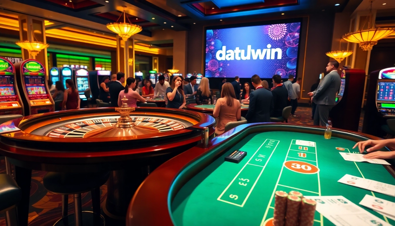 Rasakan sensasi Datukwin dalam atmosfer kasino mewah yang penuh semangat permainan yang berwarna-warni.