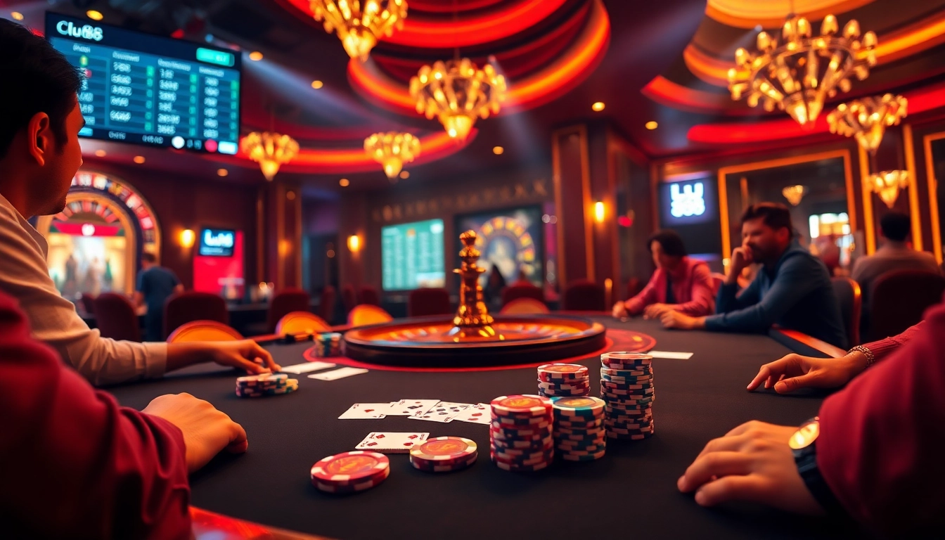 Experience thrilling poker play at lu88 casino with vibrant gaming elements and sophisticated ambiance.